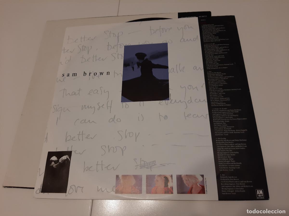Discos de vinilo: SAM BROWN -STOP!- LP DISCO VINILO - Foto 5