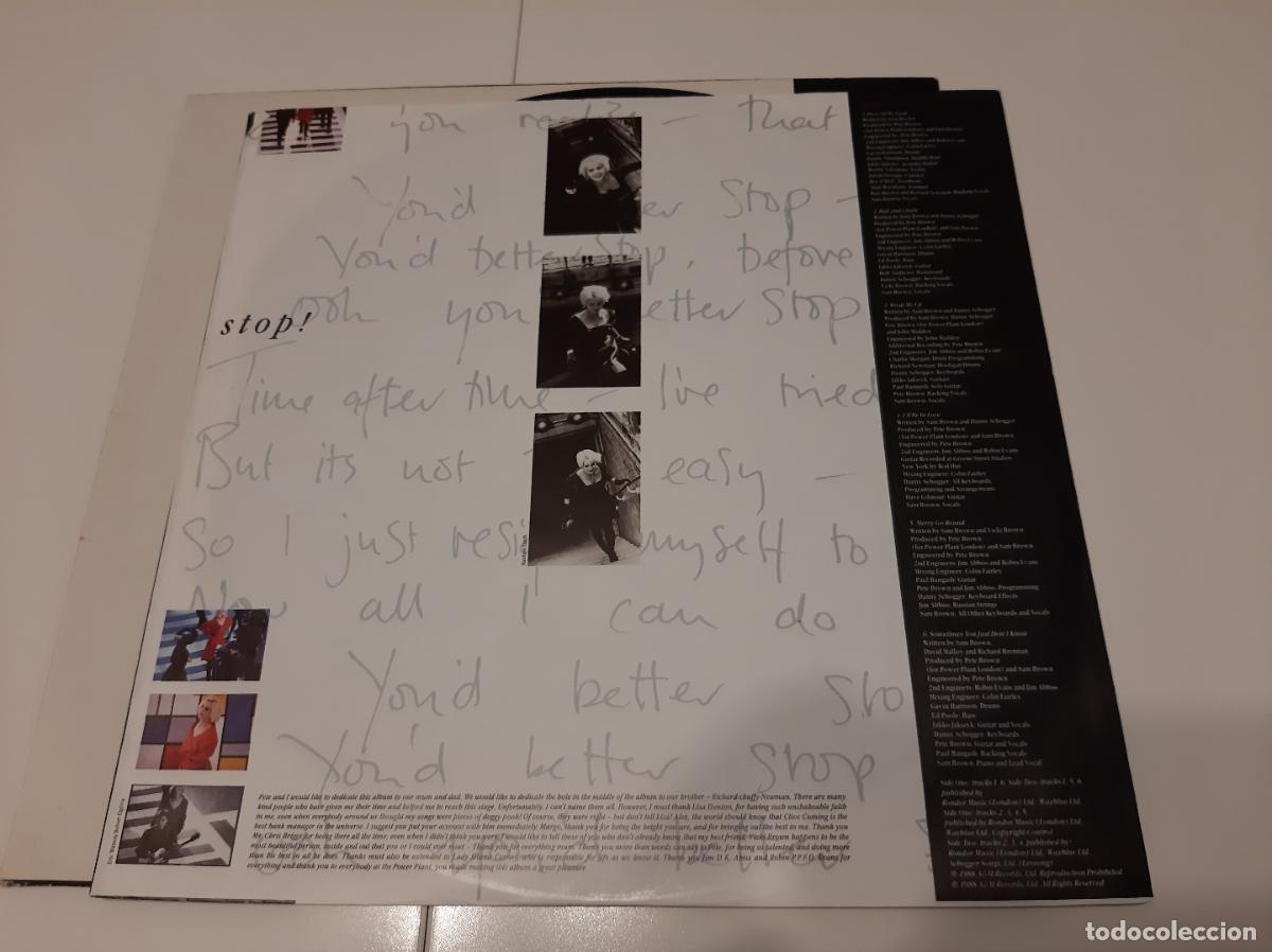 Discos de vinilo: SAM BROWN -STOP!- LP DISCO VINILO - Foto 6