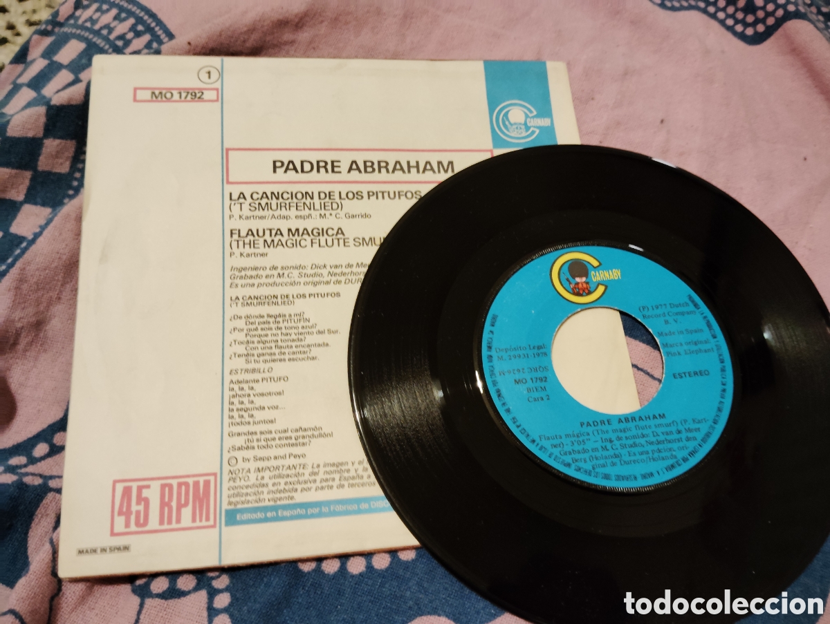 Discos de vinilo: PADRE ABRAHAM , LOS PITUFOS - LA CANCION DE LOS PITUFOS ( 1978 ) - Foto 2