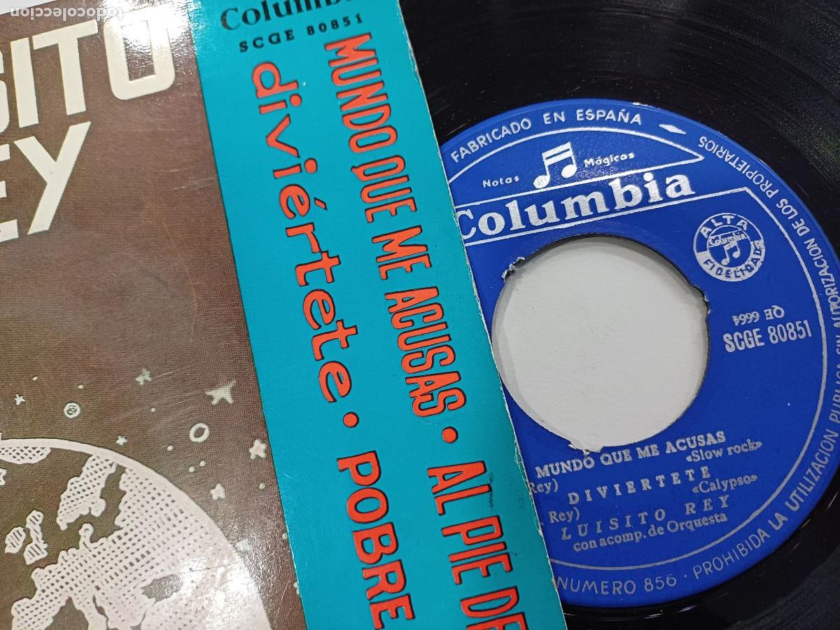 Discos de vinilo: LUISITO REY/MUNDO QUE ME ACUSAS/SINGLE. - Foto 2