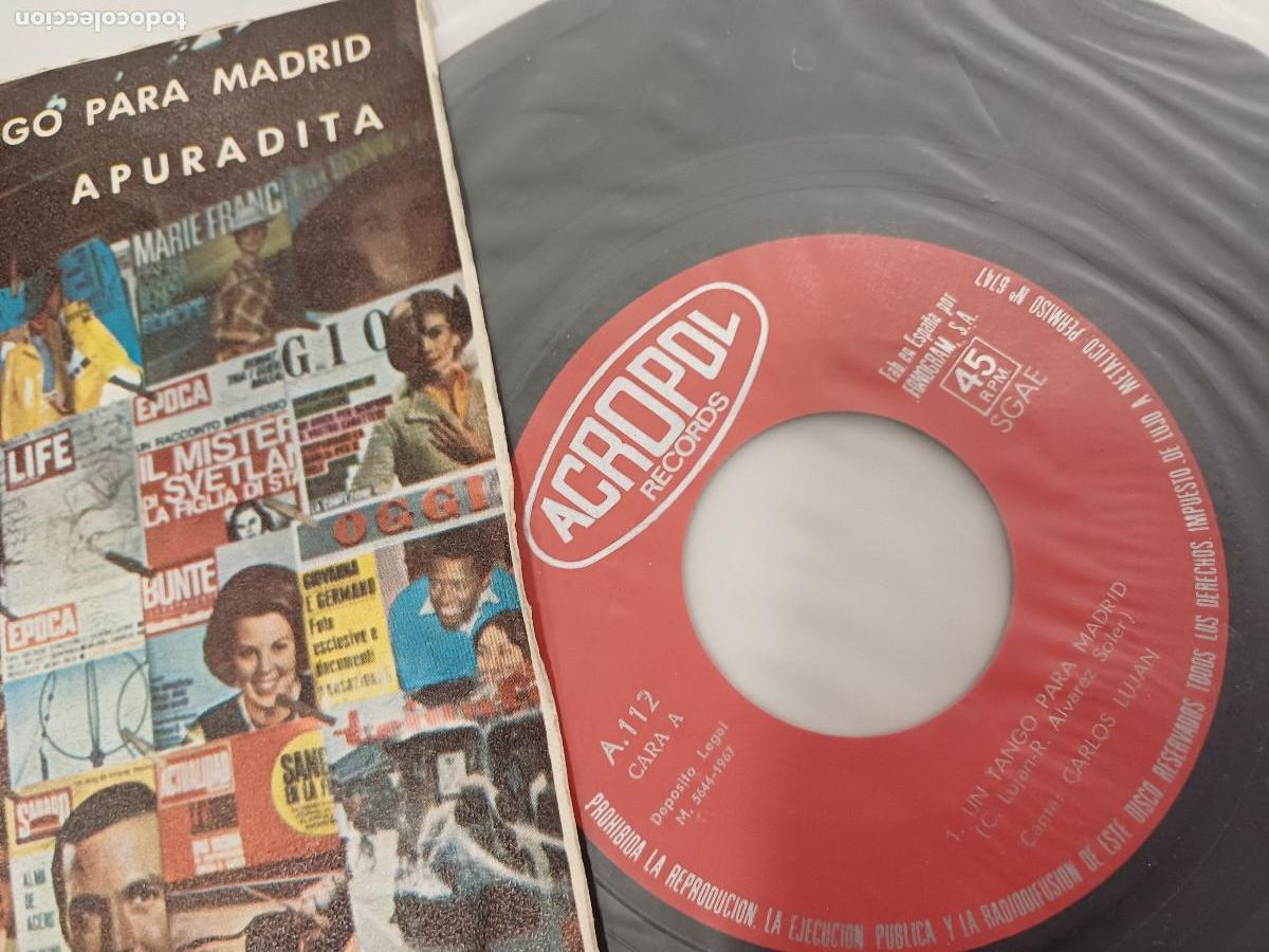 Discos de vinilo: CARLOS LUJAN/UN TANGO PARA MADRID/SINGLE. - Foto 2