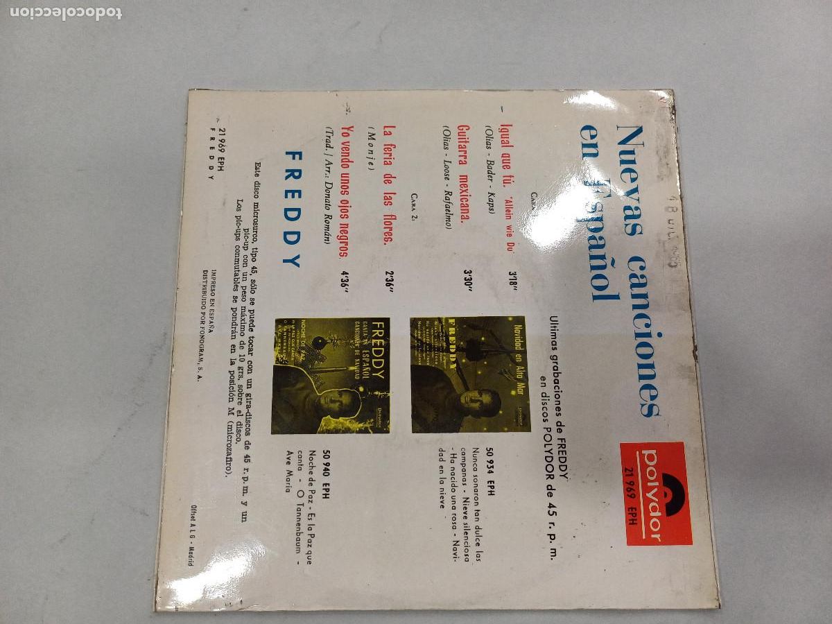 Discos de vinilo: FREDDY/IGUAL QUE TU/SINGLE. - Foto 3