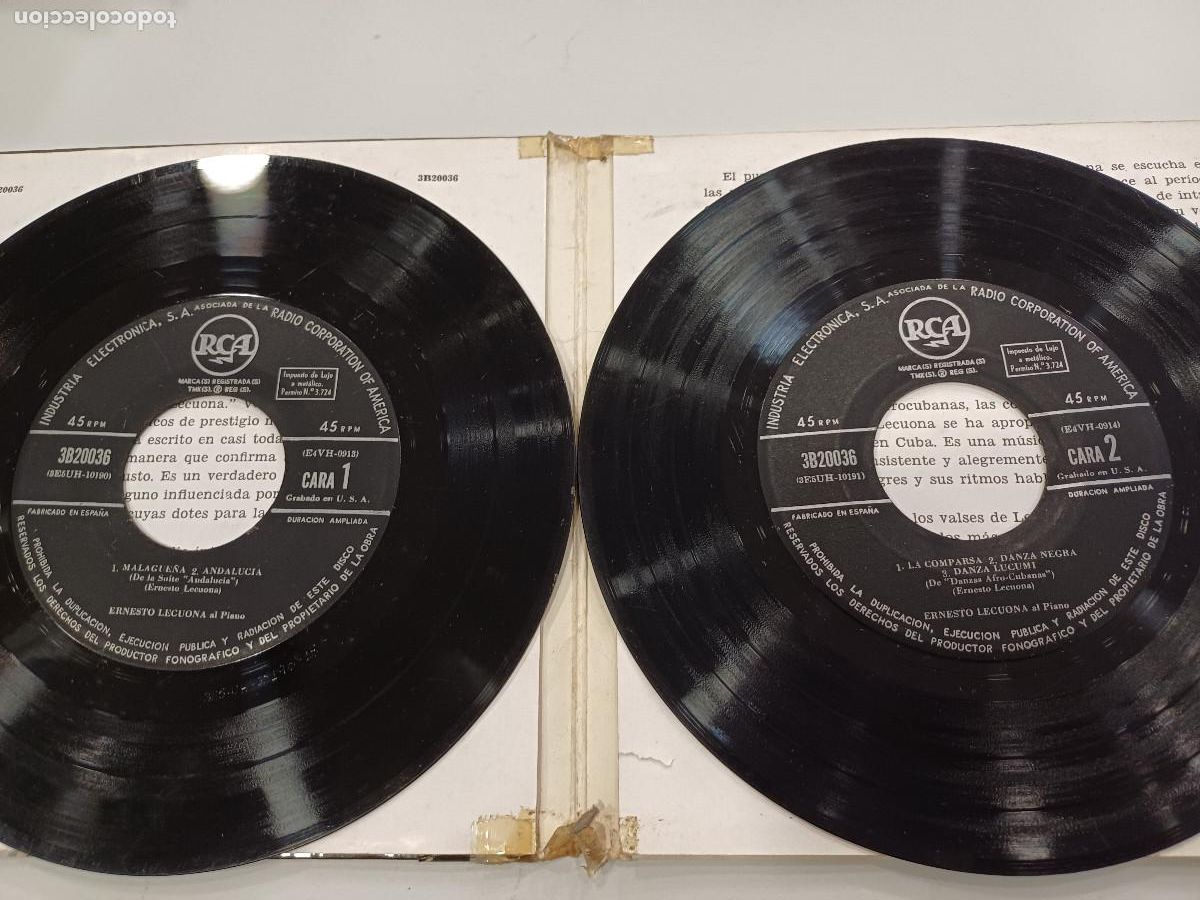 Discos de vinilo: LACUONA/MALAGUE&Ntilde;A/SINGLE DOBLE. - Foto 3
