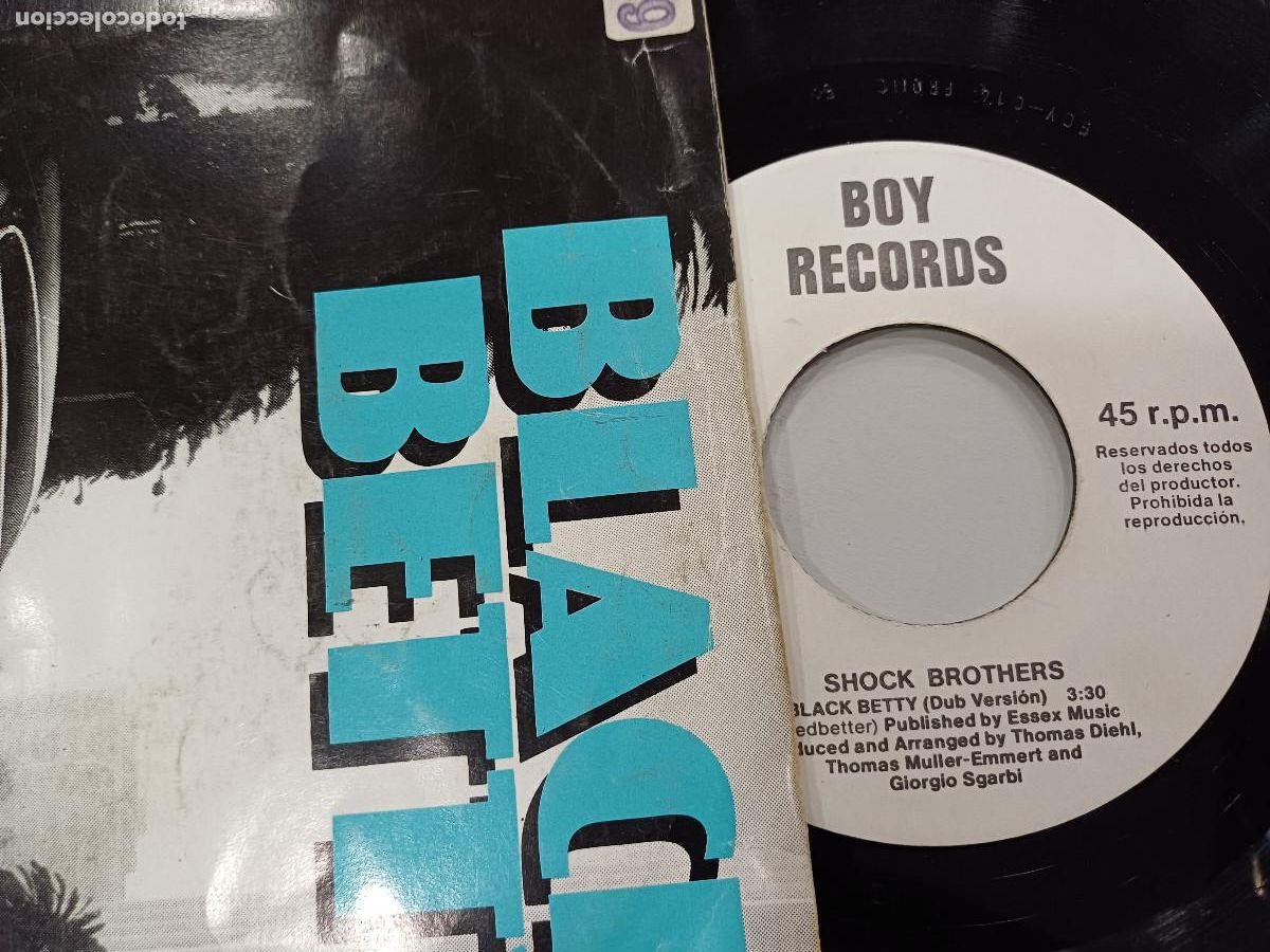 Discos de vinilo: BLACK BETTY/SHOCK BROS/SINGLE. - Foto 2