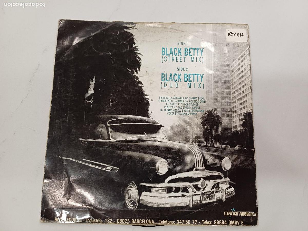 Discos de vinilo: BLACK BETTY/SHOCK BROS/SINGLE. - Foto 3