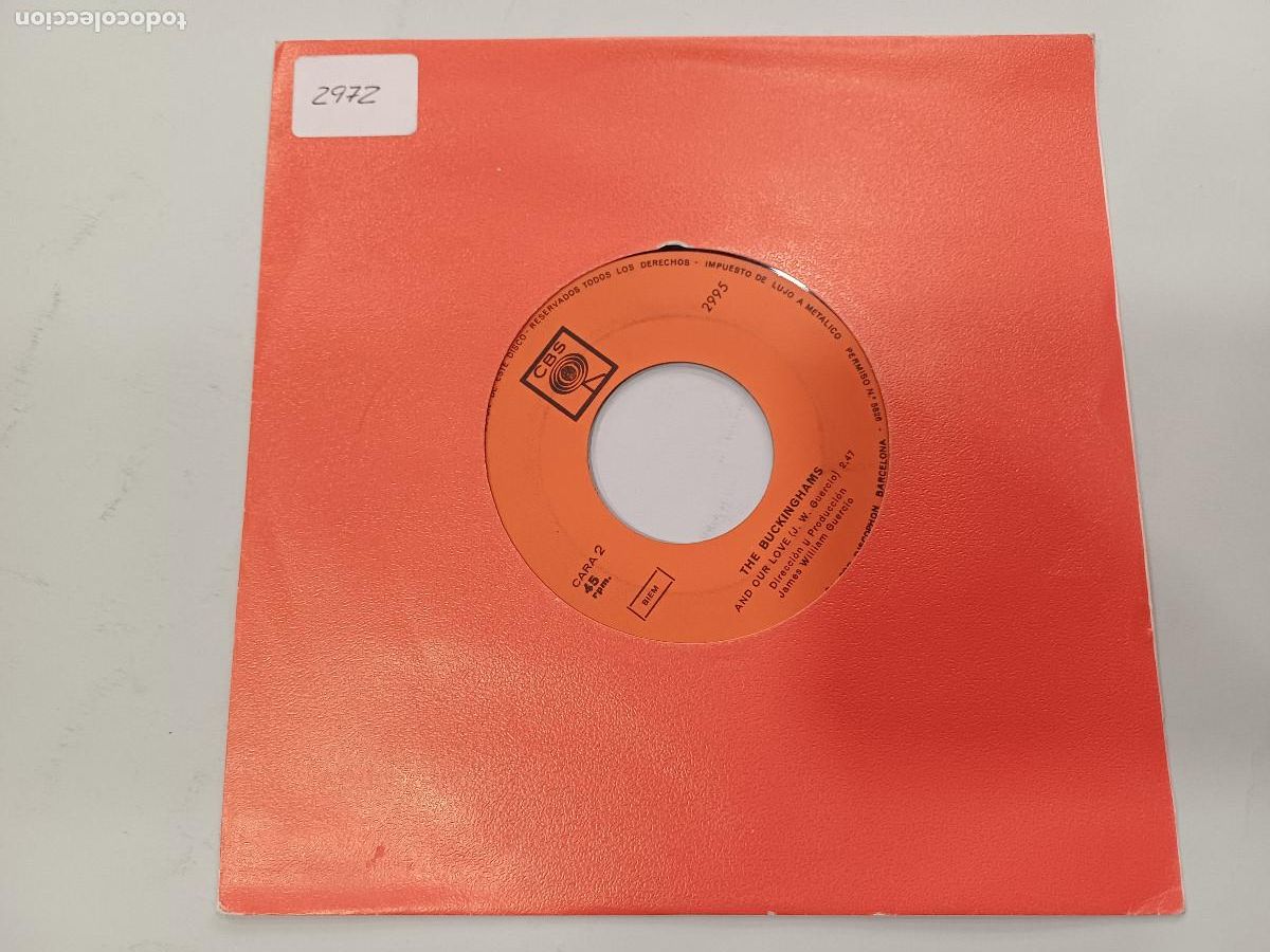 Discos de vinilo: THE BUCKINGHAMS/HEY BABY/SINGLE. - Foto 1