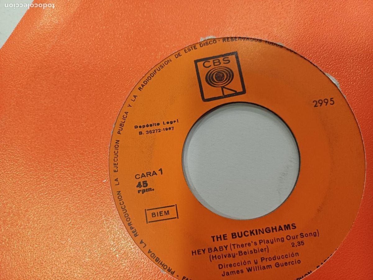 Discos de vinilo: THE BUCKINGHAMS/HEY BABY/SINGLE. - Foto 3