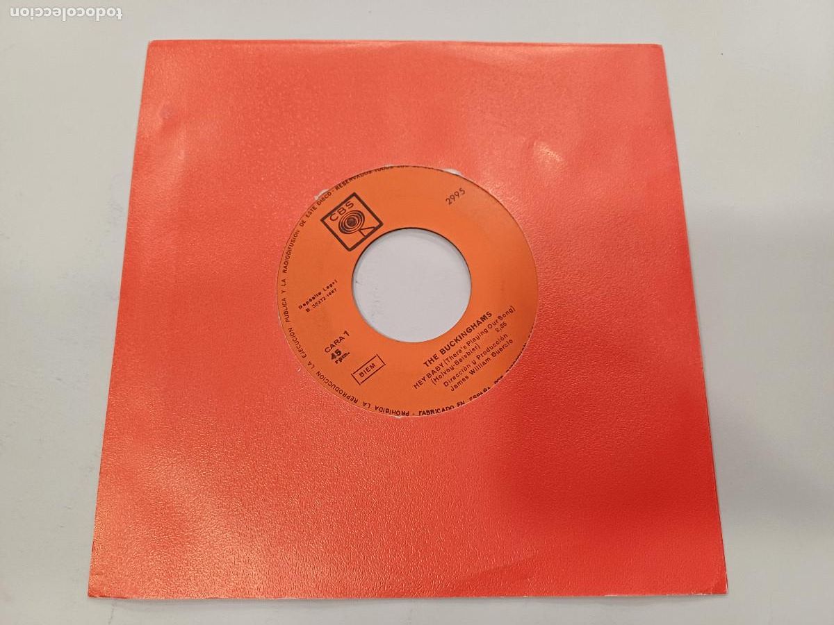 Discos de vinilo: THE BUCKINGHAMS/HEY BABY/SINGLE. - Foto 4
