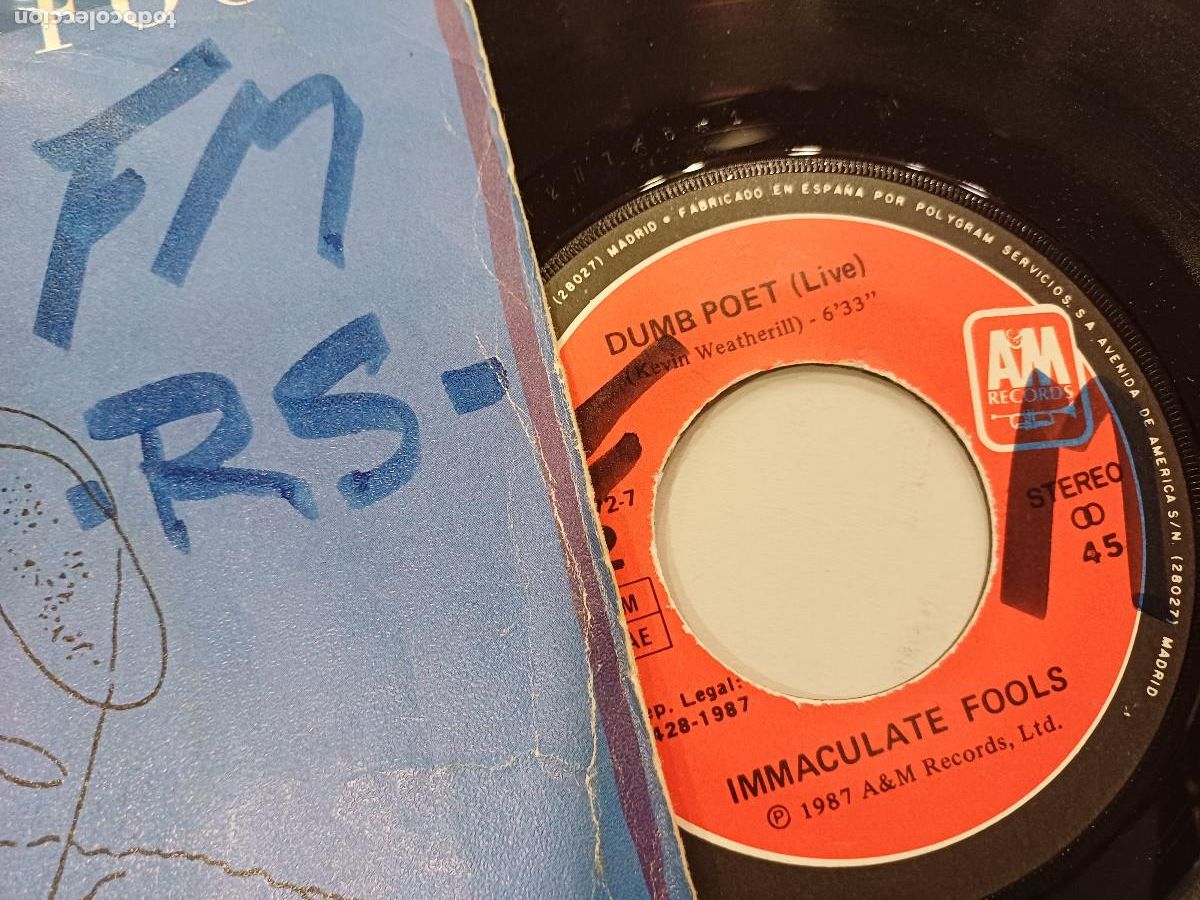 Discos de vinilo: INMACULATE FOOLS/TRAGIC COMEDY/SINGLE. - Foto 2