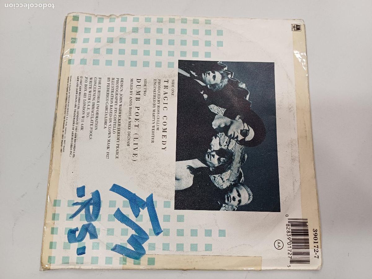 Discos de vinilo: INMACULATE FOOLS/TRAGIC COMEDY/SINGLE. - Foto 3