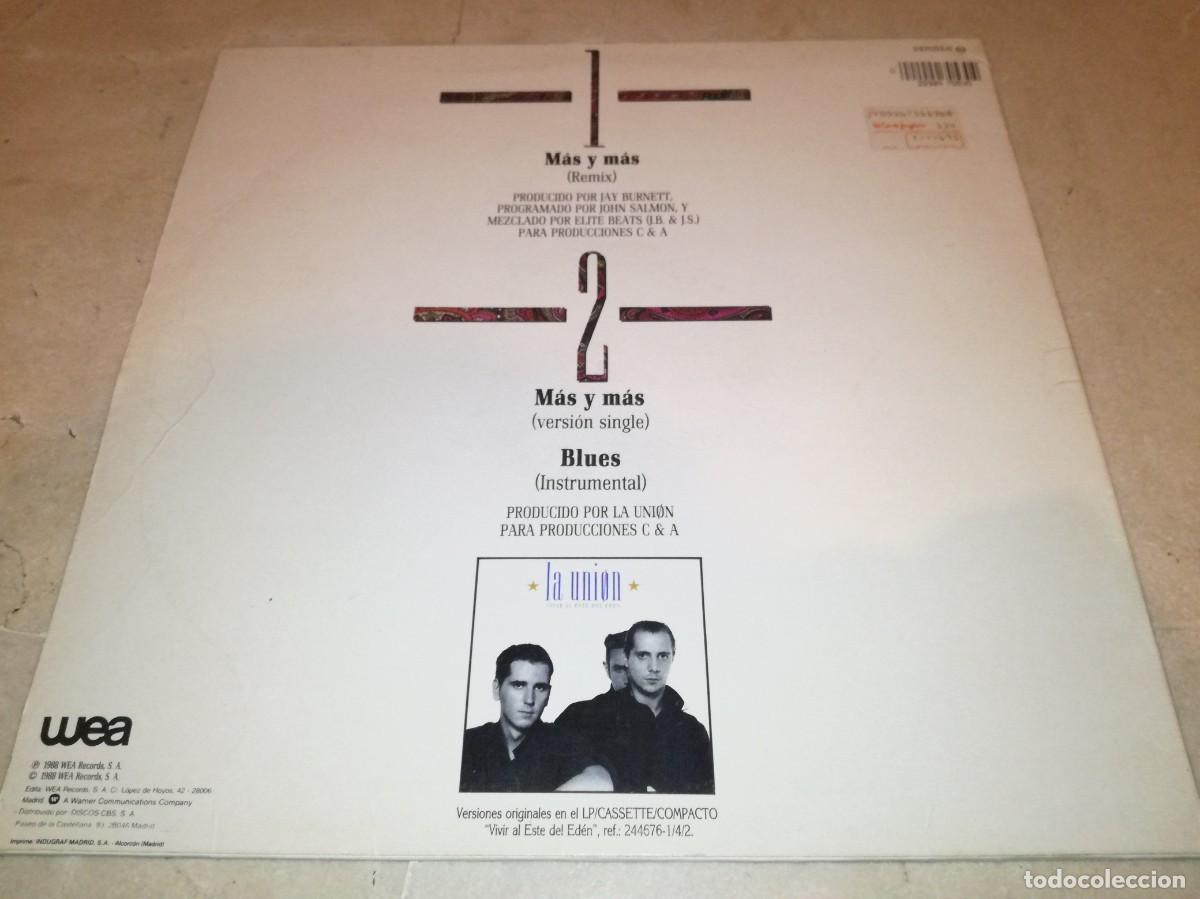 Discos de vinilo: LA UNION-M&Aacute;S Y M&Aacute;S-ORIGINAL 1989 - Foto 2