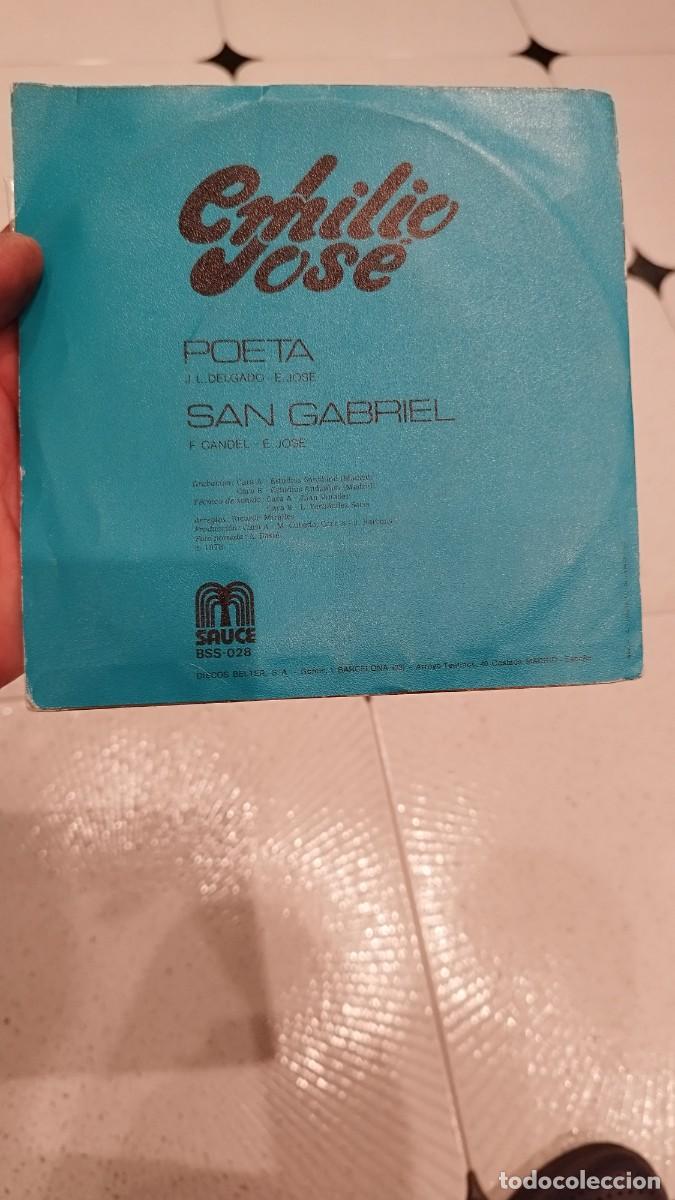 Discos de vinilo: Emilio Jos&eacute; &ndash; Poeta. Single 7&rdquo;. - Foto 2