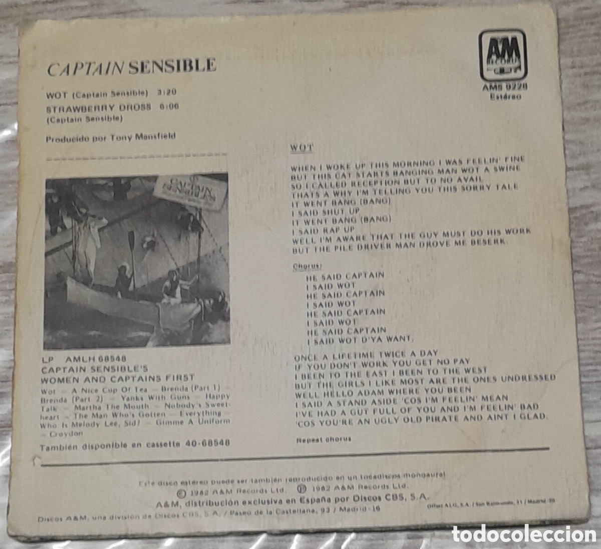Discos de vinilo: CAPTAIN SENSIBLES - WOT! - CBS 1982 - Foto 2