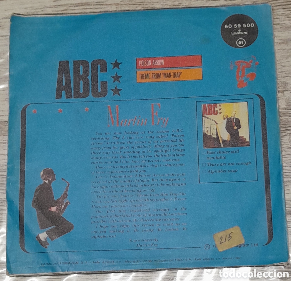 Discos de vinilo: ABC - POISON ARROW - FONOGRAM 1982 - Foto 2