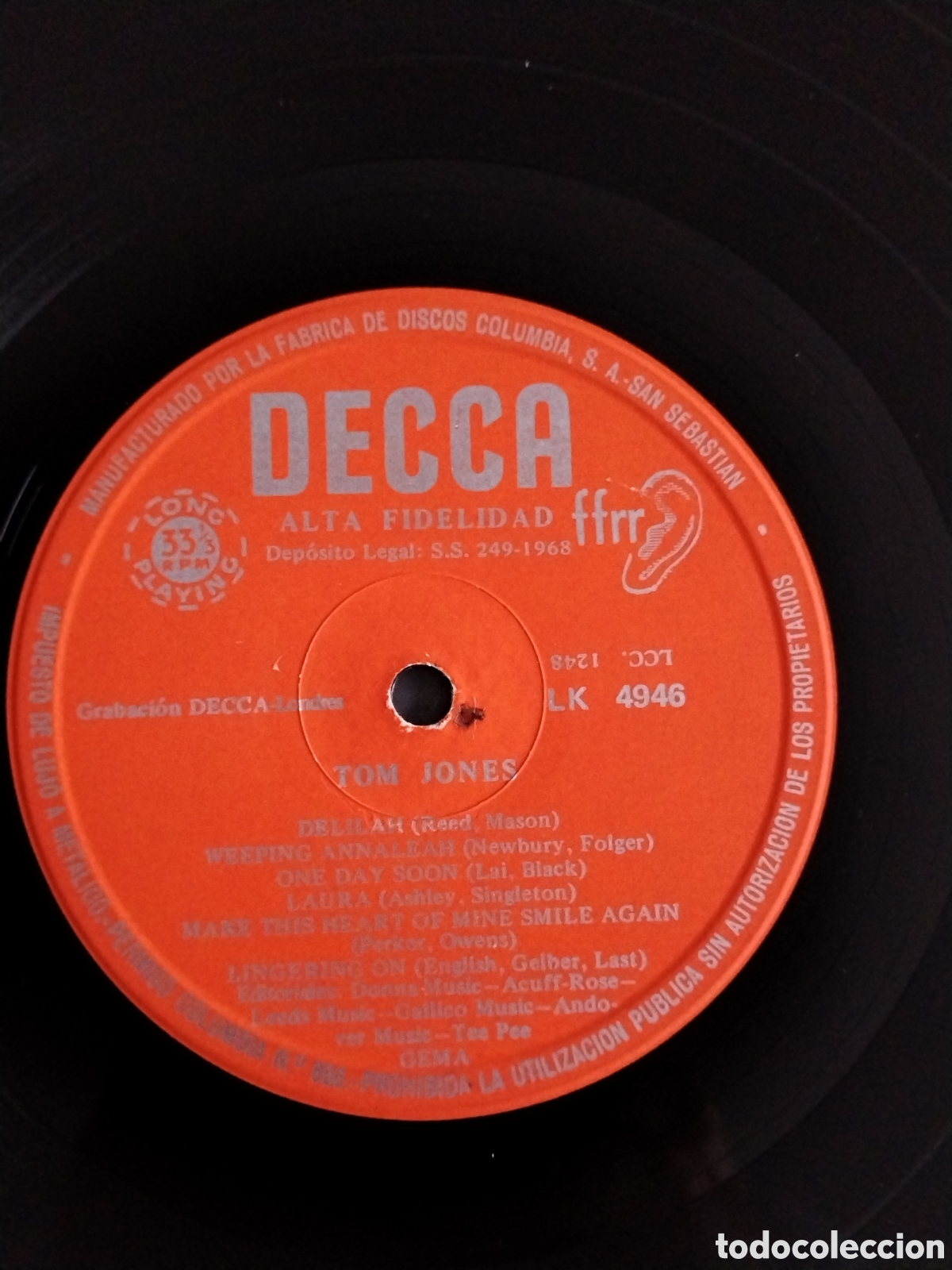 Discos de vinilo: Vinilo LP Delilah Tom Jones Decca - Foto 8