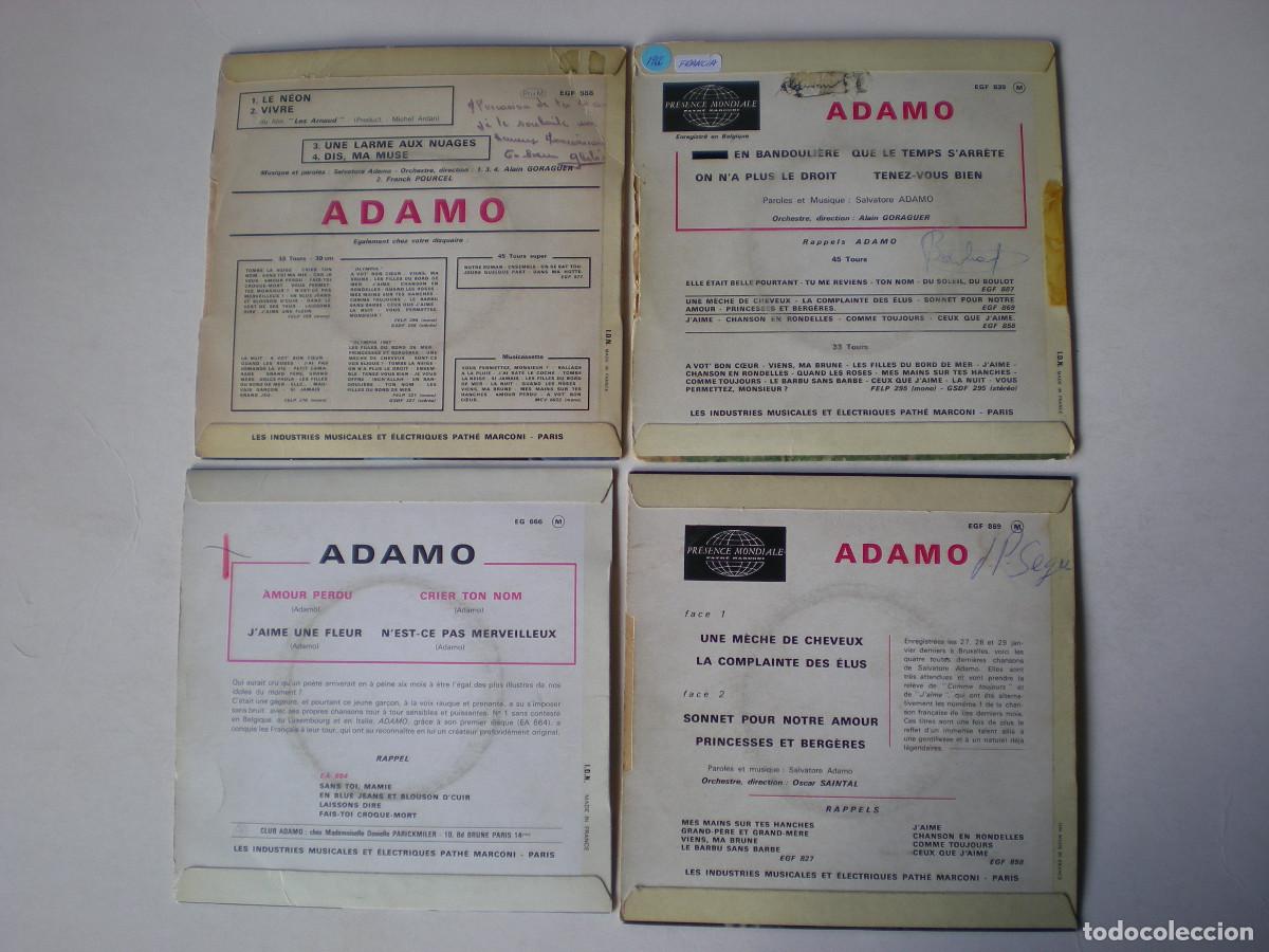 Discos de vinilo: ADAMO - LOTE 4 EPS EDICION FRANCESA - Foto 2