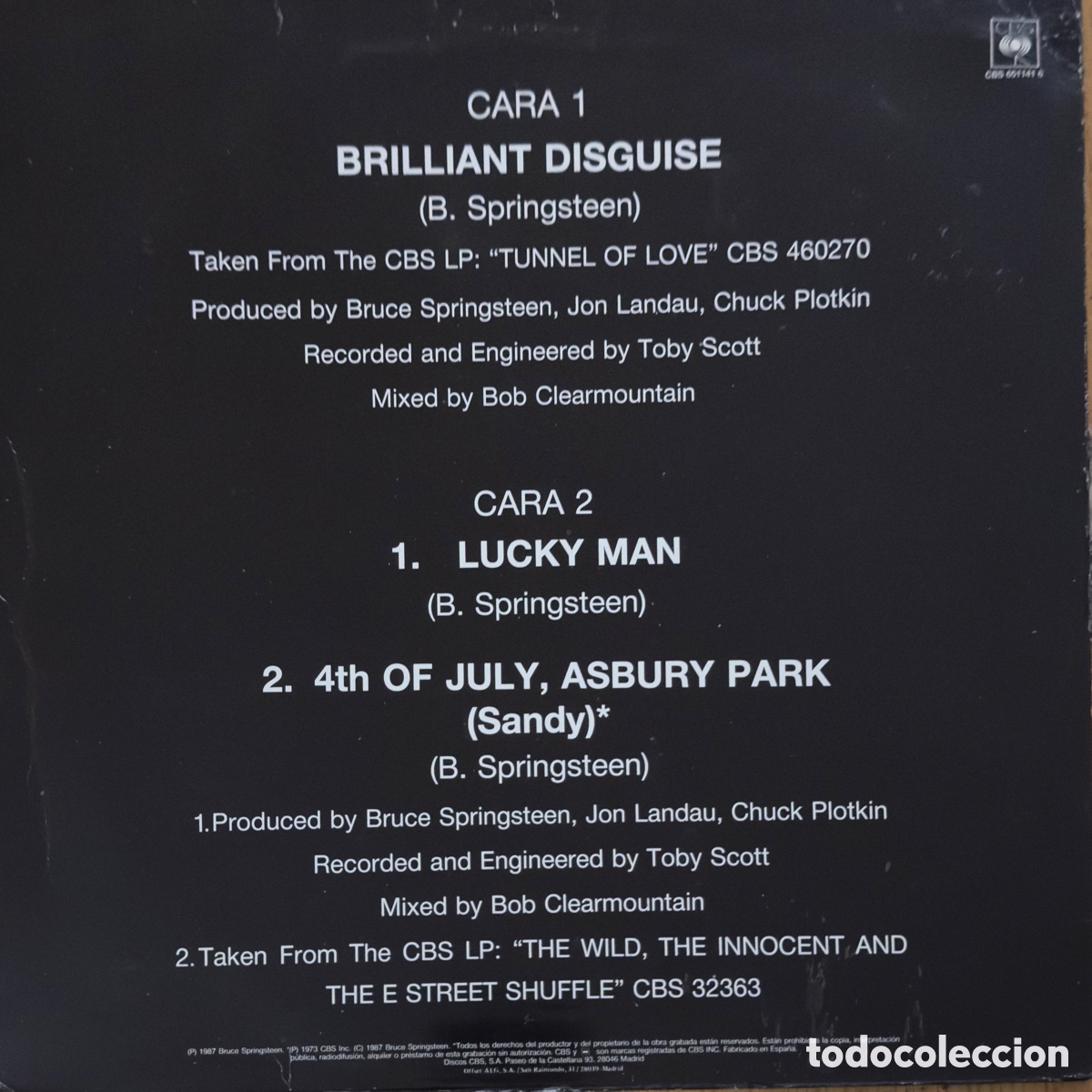 Discos de vinilo: Bruce Springsteen - Brilliant Disguise 12&rdquo; Spain - Foto 2