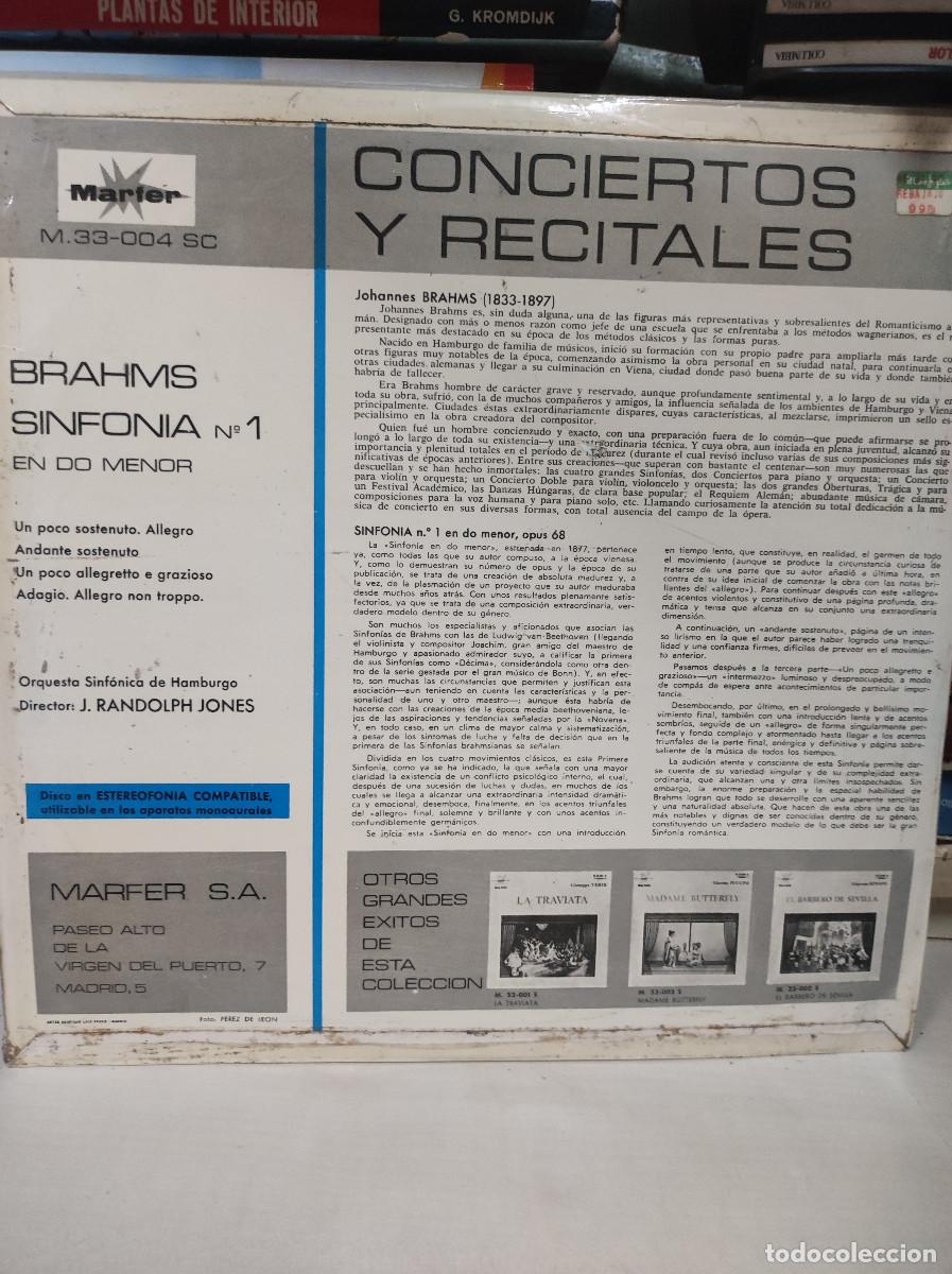 Discos de vinilo: Brahms &ndash; Sinfon&iacute;a N.&ordm; 1 En Do Meno - Foto 2