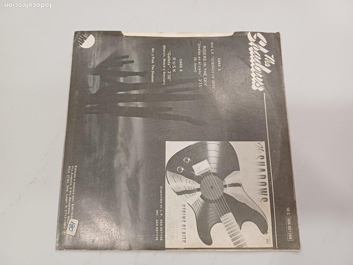 Discos de vinilo: THE SHADOWS/JINETES EN EL CIELO/SINGLE. - Foto 3