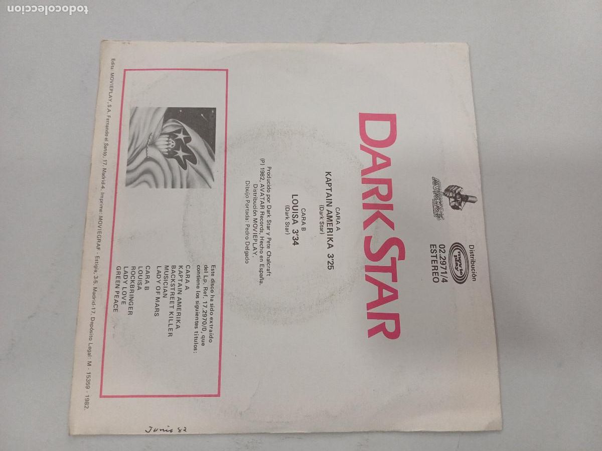 Discos de vinilo: DARK STAR/KAPTAIN AMERIKA/SINGLE PROMOCIONAL. - Foto 3