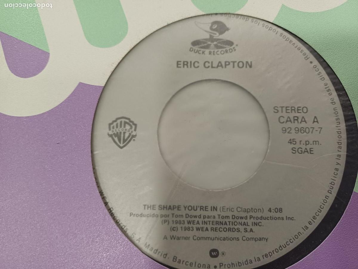 Discos de vinilo: ERIC CLAPTON/TRANQUILA LINDA/SINGLE PROMOCIONAL. - Foto 3