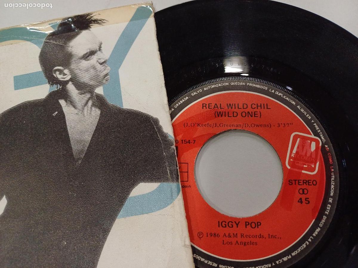 Discos de vinilo: IGGY POP/REAL WILD CHIL/SINGLE. - Foto 2