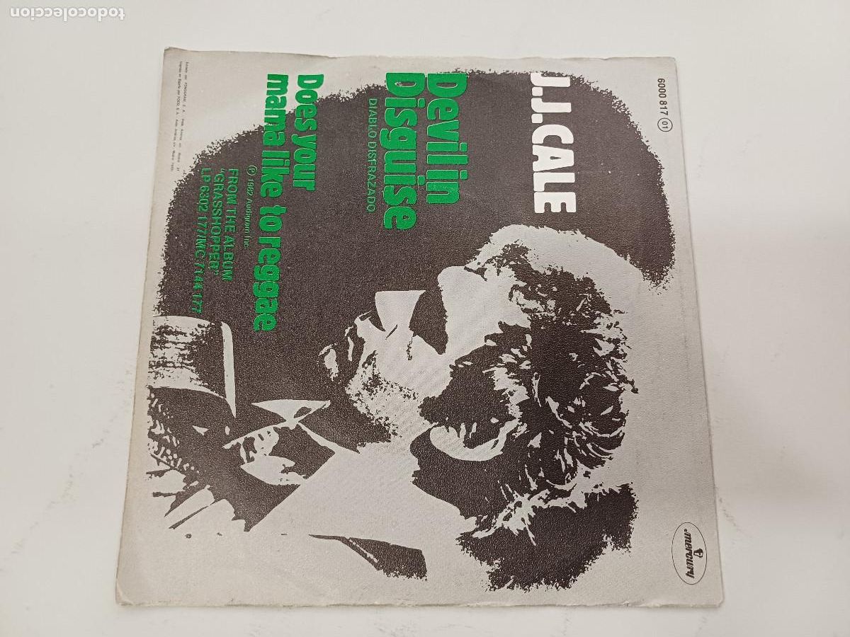 Discos de vinilo: J.J.CALE/DEVIL IN DISGUISE/SINGLE. - Foto 3