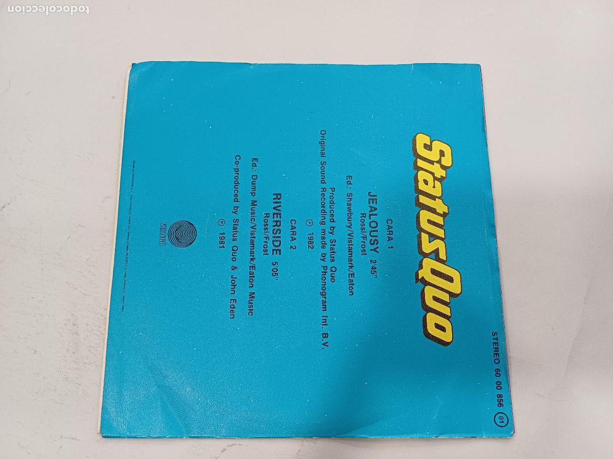 Discos de vinilo: STATUS QUO/JEALOUSY/SINGLE. - Foto 3