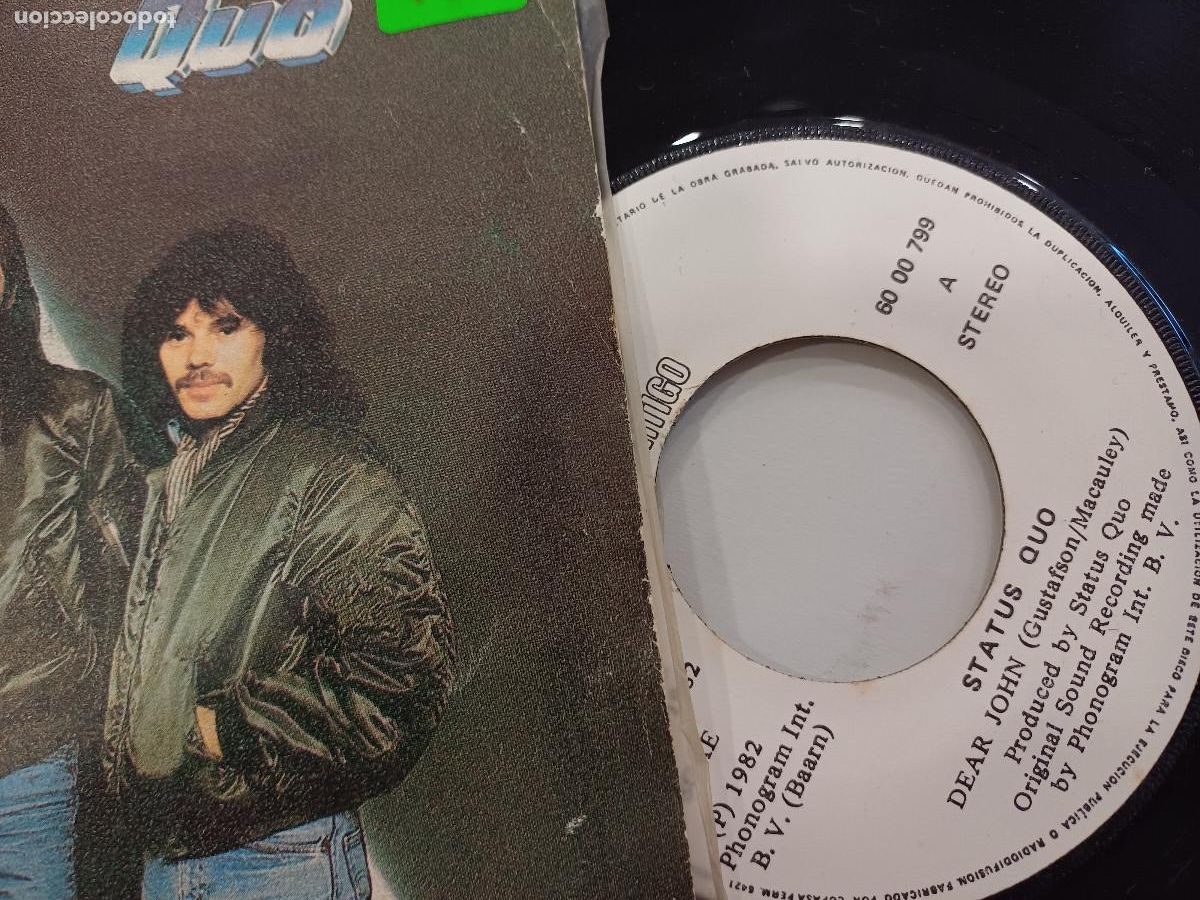 Discos de vinilo: STATUS QUO/DEAR JOHN/SINGLE. - Foto 2