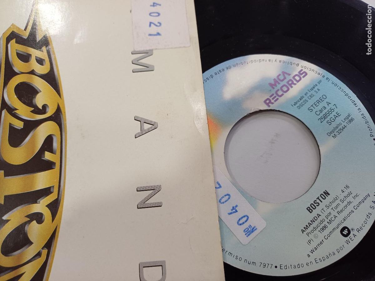 Discos de vinilo: BOSTON/AMANDA/SINGLE PROMOCIONAL. - Foto 2