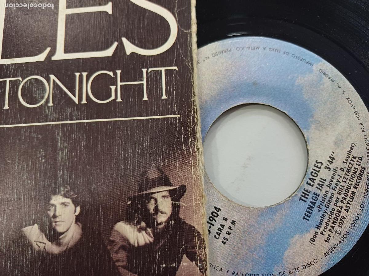Discos de vinilo: EAGLES/HEARTACHE TONIGHT/SINGLE. - Foto 2