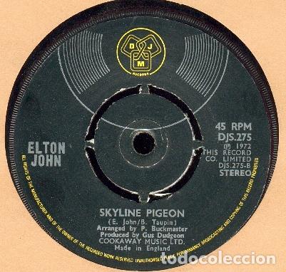 Discos de vinilo: ELTON JOHN SKYLINE PIGEON Single - Foto 1