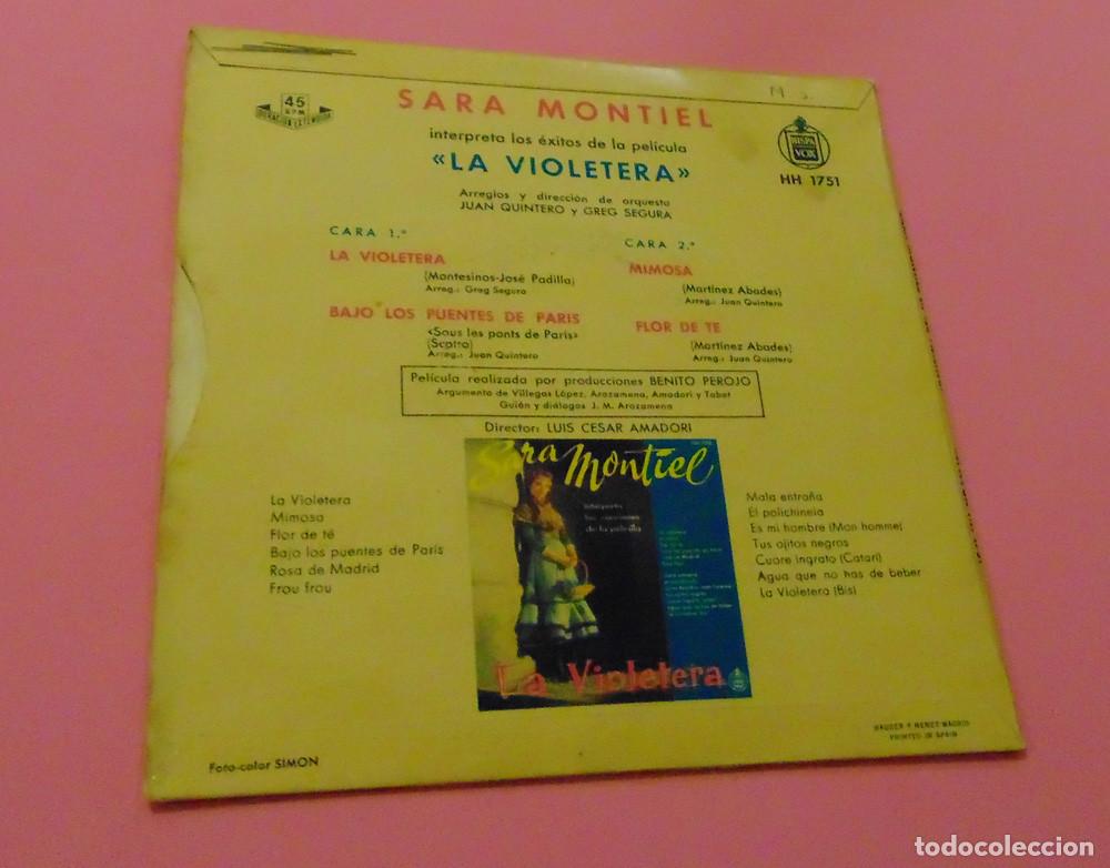 Discos de vinilo: SARA MONTIEL - LA VIOLETERA - EP 1958 - Foto 2