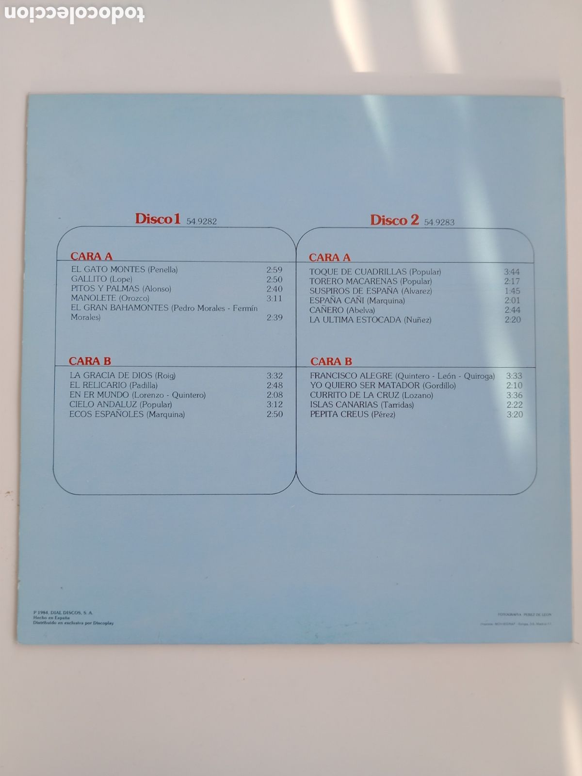 Discos de vinilo: Grandes pasodobles. 2 discos. LP - Foto 2