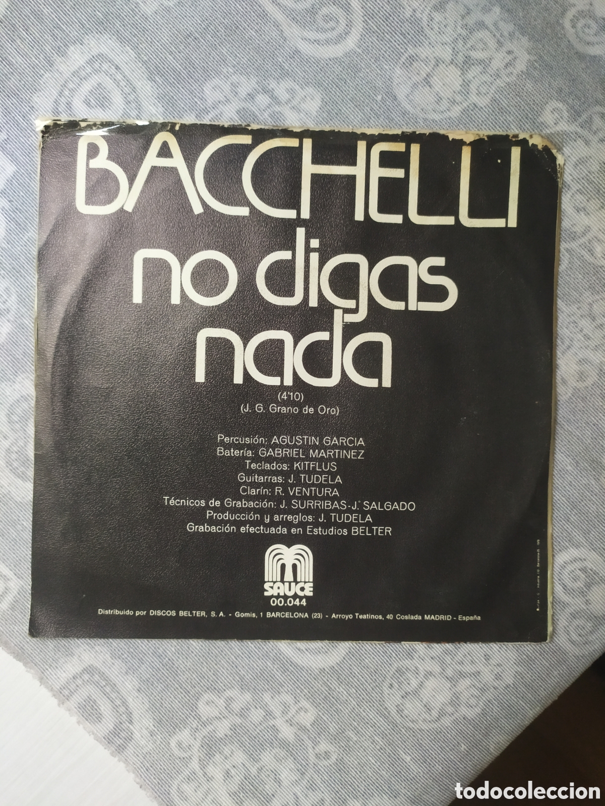 Discos de vinilo: Single Bacchelli. No digas nada (Copia Promocional) - Foto 2