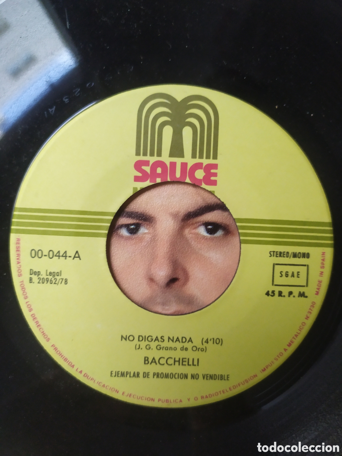 Discos de vinilo: Single Bacchelli. No digas nada (Copia Promocional) - Foto 3