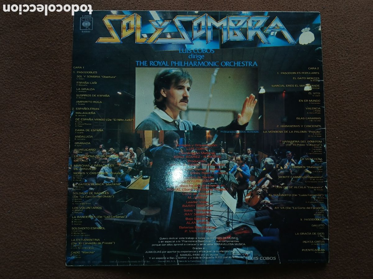 Discos de vinilo: Lp Luis Cobos. Sol y Sombra . Pasodobles. - Foto 2