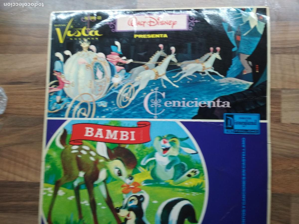 Discos de vinilo: CENICIENTA + BAMBI - LP WALT DISNEY HISPAVOX 1966 - Foto 2