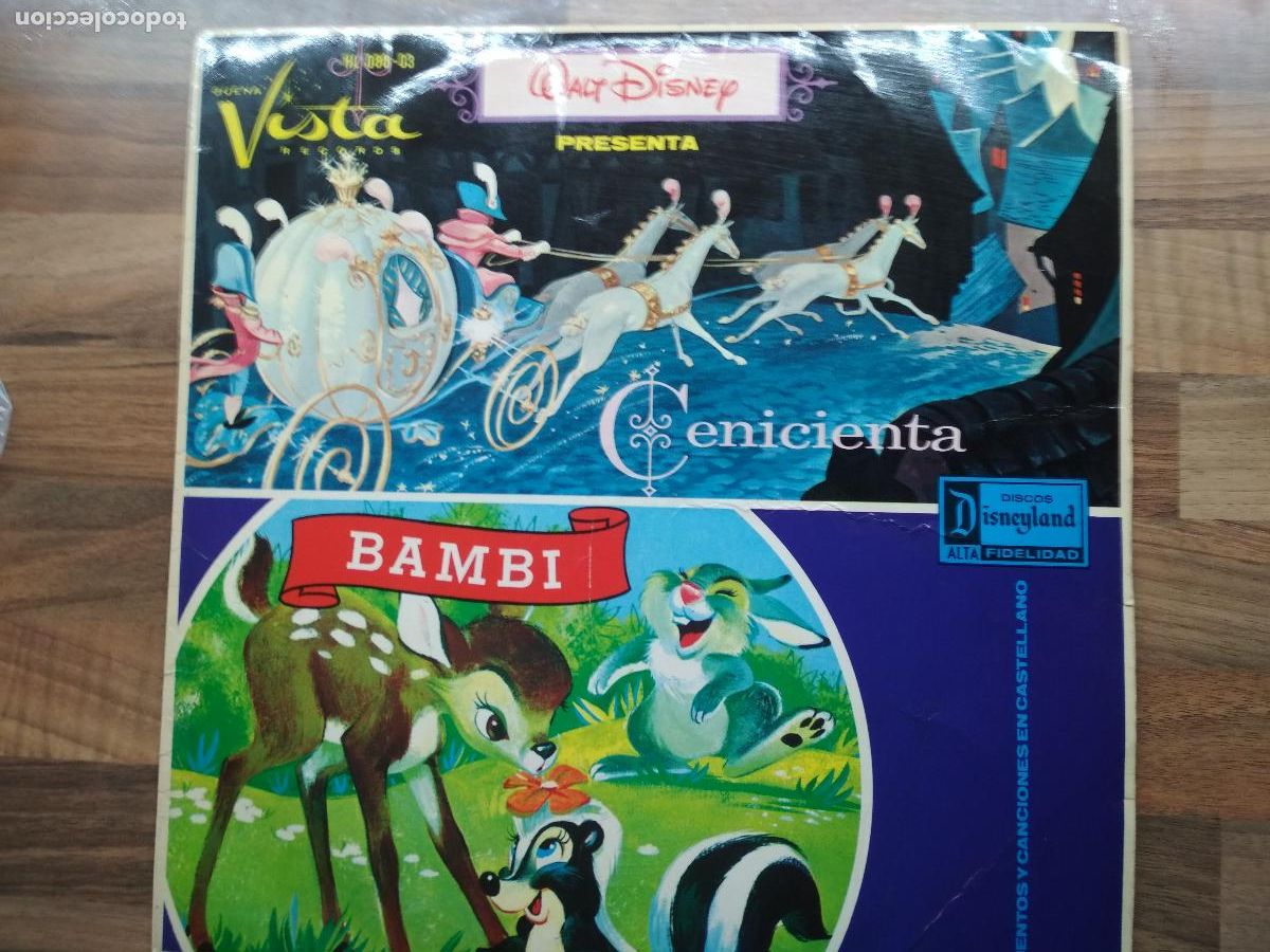 Discos de vinilo: CENICIENTA + BAMBI - LP WALT DISNEY HISPAVOX 1966 - Foto 1