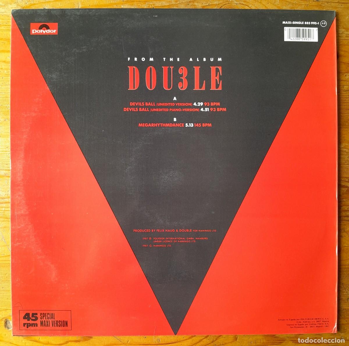Discos de vinilo: DOUBLE : DEVILS BALL [POLYDOR - ESP 1987] 12&rdquo; - Foto 2