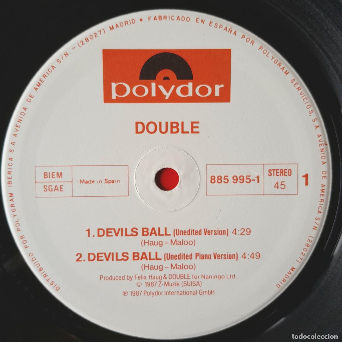 Discos de vinilo: DOUBLE : DEVILS BALL [POLYDOR - ESP 1987] 12&rdquo; - Foto 3