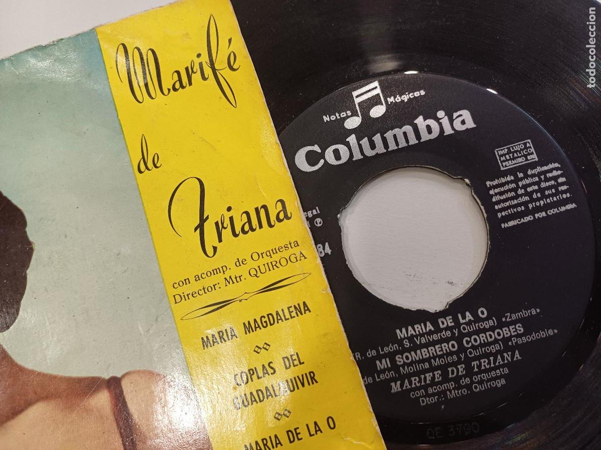 Discos de vinilo: MARIFE DE TRIANA/MARIA DE LA O/SINGLE. - Foto 2