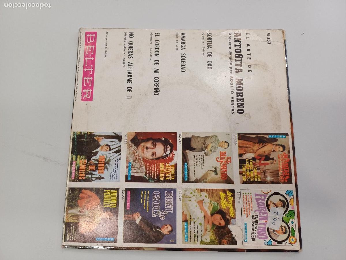 Discos de vinilo: ANTO&Ntilde;ITA MORENO/SORTIJA DE ORO/SINGLE. - Foto 3