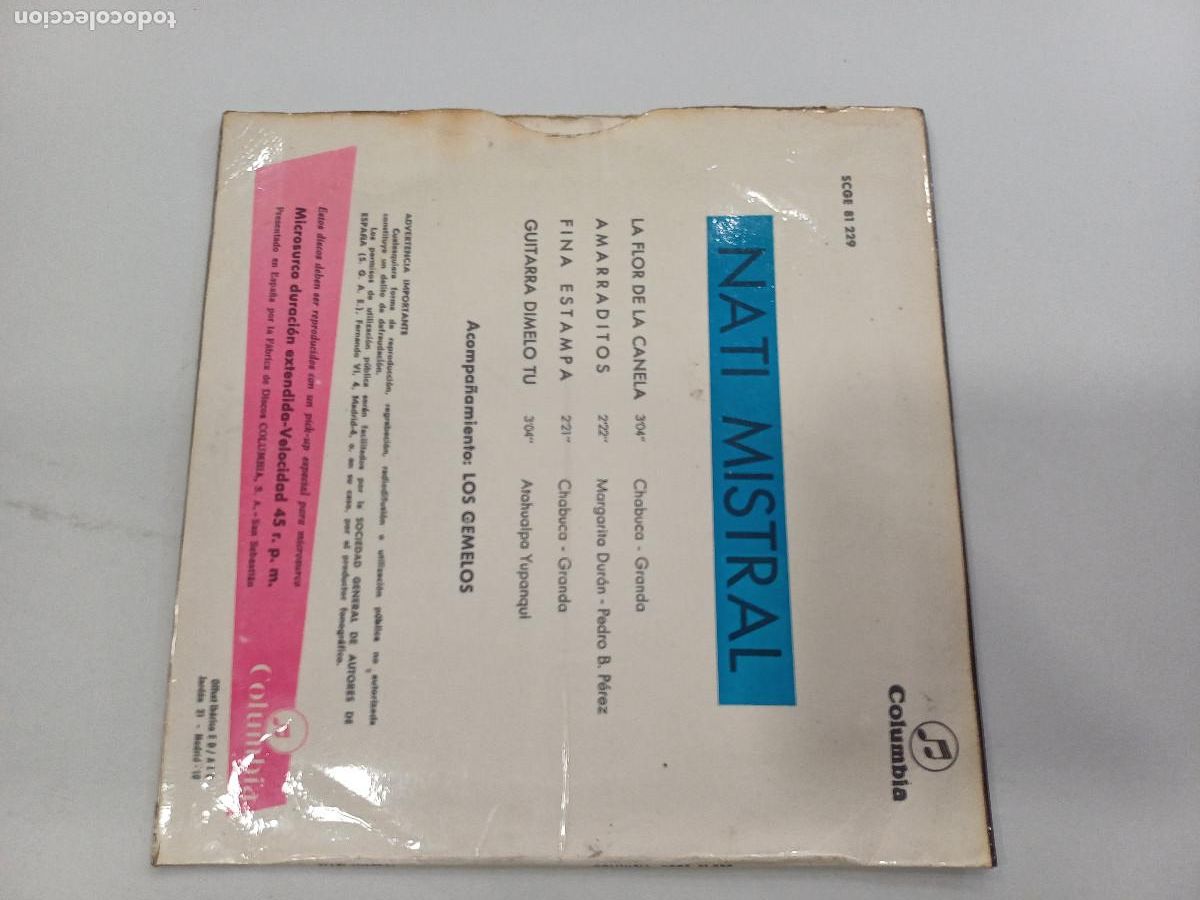 Discos de vinilo: NATI MISTRAL/LA FLOR DE LA CANELA/SINGLE. - Foto 3