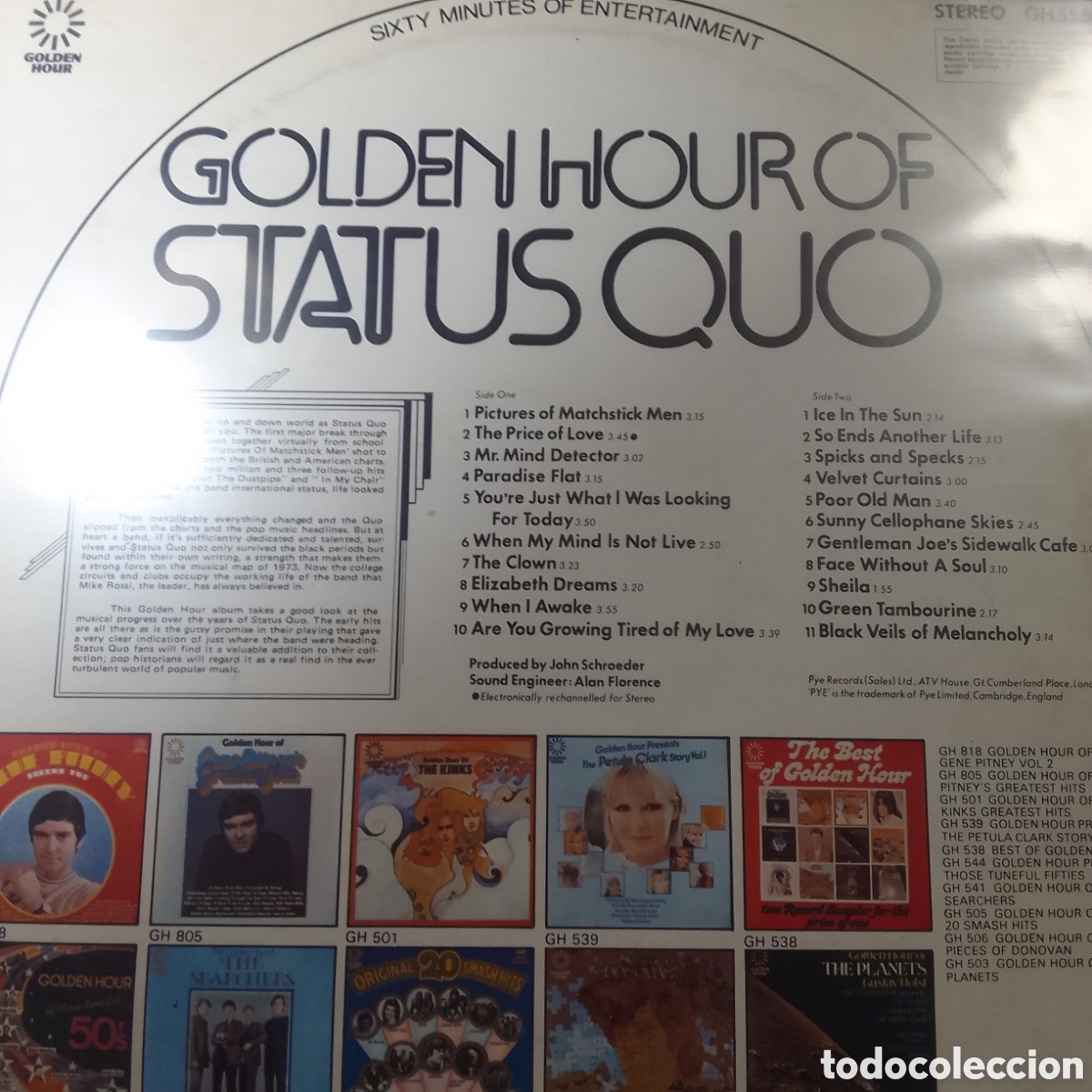Discos de vinilo: STATUS QUO GOLDEN HOUR OF - Foto 2