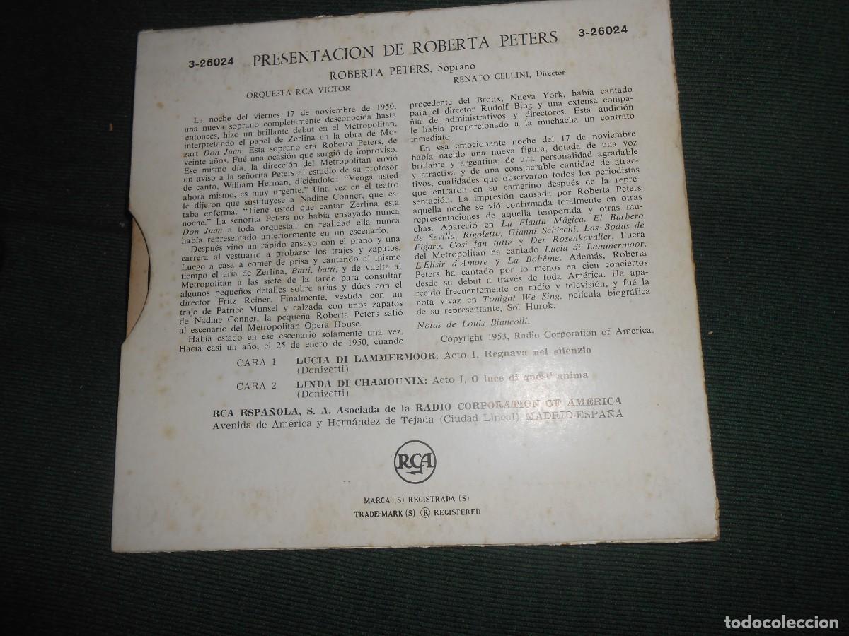 Discos de vinilo: ROBERTA PETERS -RCA 1958 - Foto 4