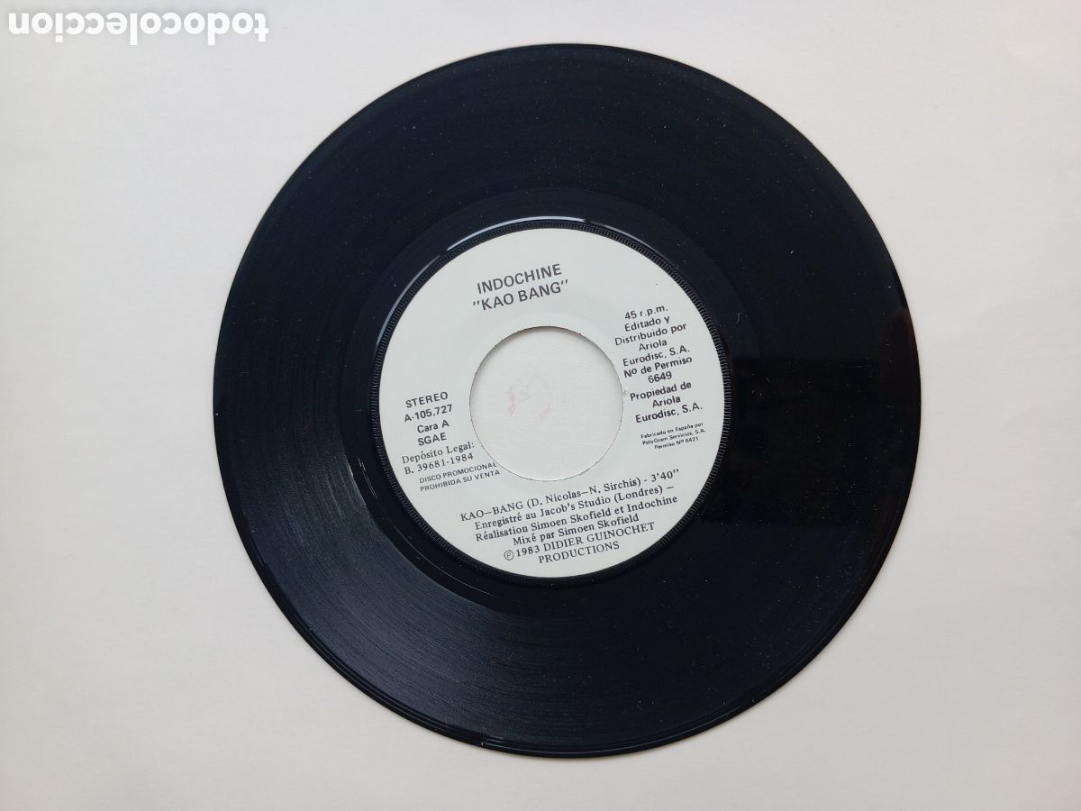 Discos de vinilo: Indochine. Kao bang. Single - Foto 4