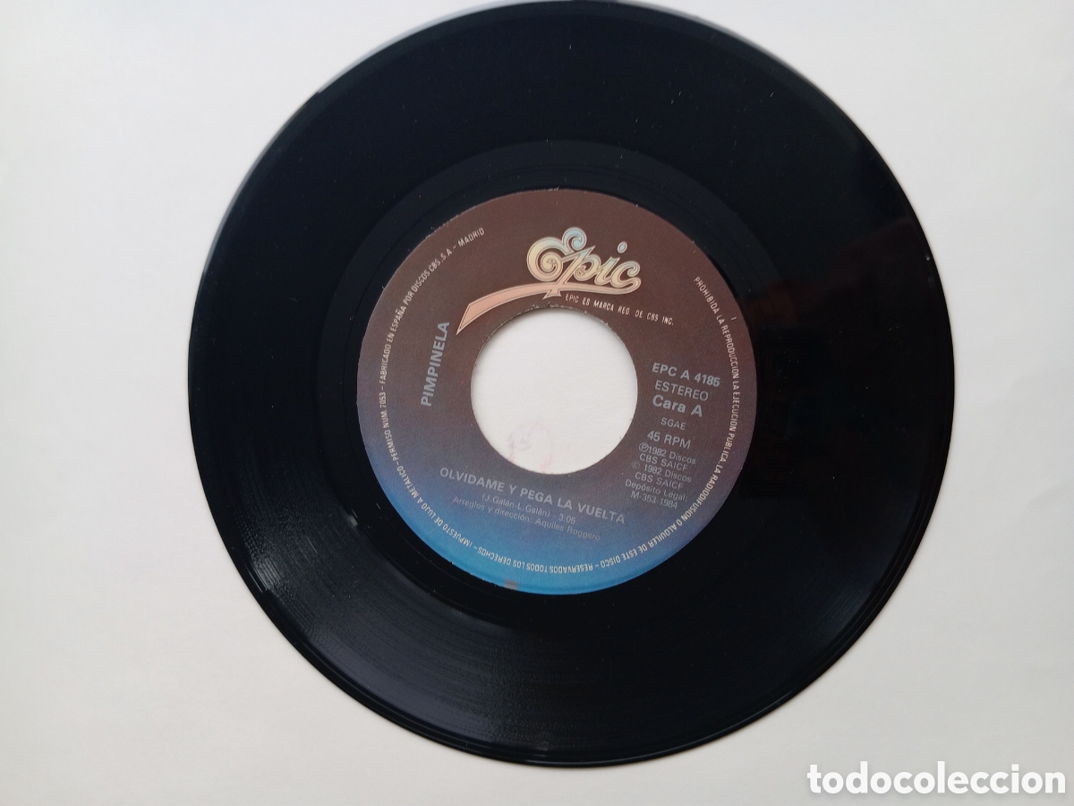 Discos de vinilo: Pimpinela. Olvidame. Single - Foto 4
