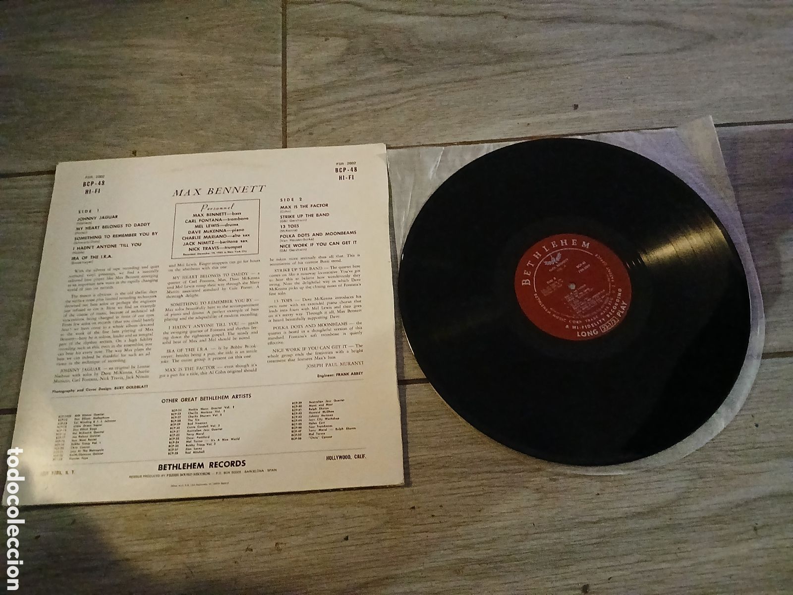 Discos de vinilo: MAX BENNETT - MAX BENNETT - SPAIN - BETHLEHEM RECORDS - REF BCP- 48 - L - - Foto 2