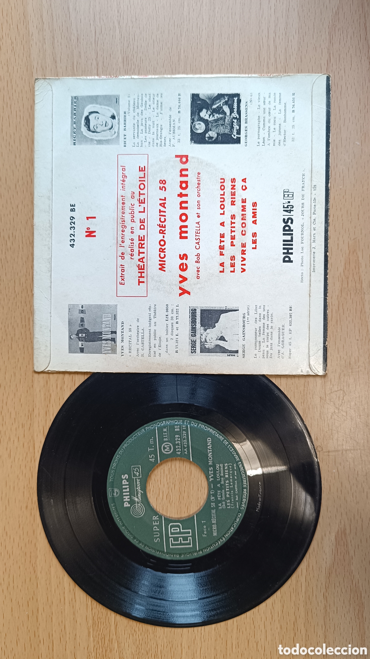 Discos de vinilo: Yves Montand - MICRO-R&Eacute;CITAL 58 - Foto 2